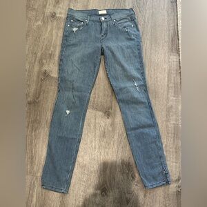 MOTHER Blue Striped Skinny Jeans